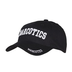 BERRETTO "NARCOTICS" COLORE NERO CON SCRITTA BIANCA - TAGLIA UNIVERSALE - 100% COTONE